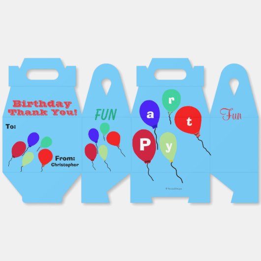 Verjaardagsfeest Fun Balloons Bedankt Bedankdoosjes (Ongevouwen)