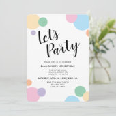 Verjaardagsfeest Fun Rainbow Confetti Balloon Stip Kaart (Staand voorkant)