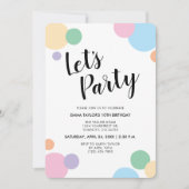 Verjaardagsfeest Fun Rainbow Confetti Balloon Stip Kaart (Voorkant)