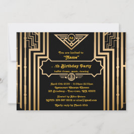 Verjaardagsfeest, Gatsby stijl, Art-Deco, goud & z Kaart