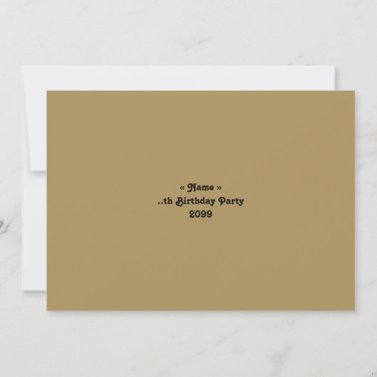 Verjaardagsfeest, Gatsby stijl, Art-Deco, goud zwa Kaart (Achterkant)