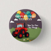 Verjaardagsfeest gepersonaliseerd ronde button 3,2 cm (Voorkant)