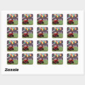 Verjaardagsfeest gepersonaliseerd vierkante sticker (Vel)