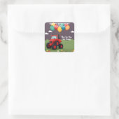 Verjaardagsfeest gepersonaliseerd vierkante sticker (Tas)