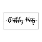 Verjaardagsfeest gespeld in Black Lines Silhouette Rubberstempel (Afrduk)