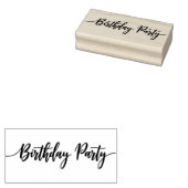 Verjaardagsfeest gespeld in Black Lines Silhouette Rubberstempel (Gestempeld)