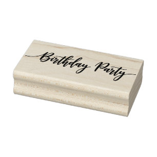 Verjaardagsfeest gespeld in Black Lines Silhouette Rubberstempel