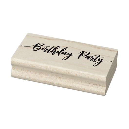 Verjaardagsfeest gespeld in Black Lines Silhouette Rubberstempel (Stempel)