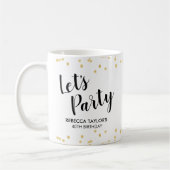 Verjaardagsfeest Gold Faux Folie Confetti Custom N Koffiemok (Links)