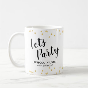 Verjaardagsfeest Gold Faux Folie Confetti Custom N Koffiemok