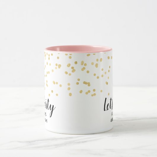 Verjaardagsfeest Gold Faux Folie Confetti Custom N Mok (Midden)