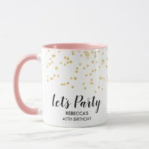 Verjaardagsfeest Gold Faux Folie Confetti Custom N Mok