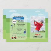 Verjaardagsfeest Golf Elke leeftijd Golfen Foto Ui Kaart (Voorkant / Achterkant)