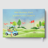 Verjaardagsfeest Golf Thema Echt Gouden Folie Gastenboek (Achterkant)