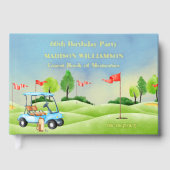 Verjaardagsfeest Golf Thema Echt Gouden Folie Gastenboek (Voorkant)