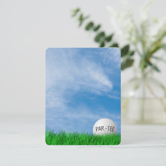 Verjaardagsfeest Golf thema Kaart (Staand voorkant)