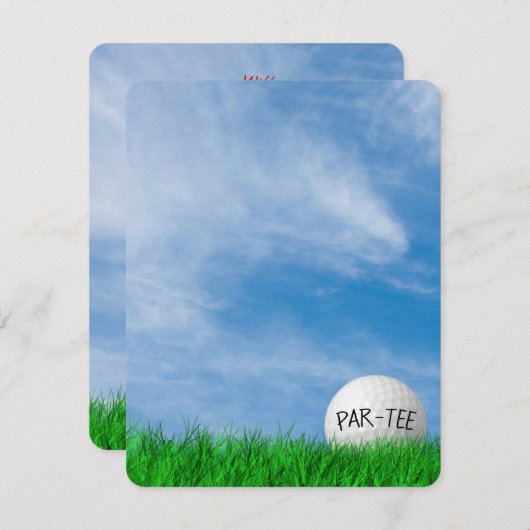 Verjaardagsfeest Golf thema Kaart (Voorkant / Achterkant)