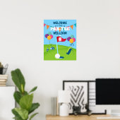 Verjaardagsfeest Golf Welkomstbord Poster (Thuiskantoor)