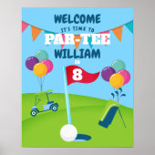 Verjaardagsfeest Golf Welkomstbord Poster (Voorkant)