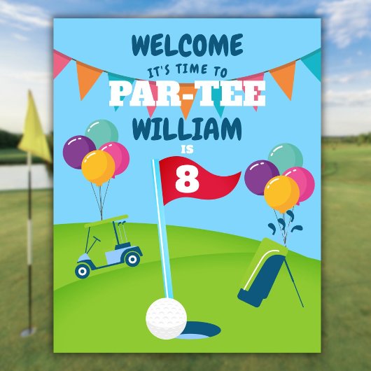 Verjaardagsfeest Golf Welkomstbord Poster