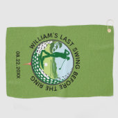Verjaardagsfeest Golfer Naam Laatste Swing Golf Ha Golfhanddoek (Horizontaal)