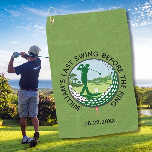 Verjaardagsfeest Golfer Naam Laatste Swing Golf Ha Golfhanddoek