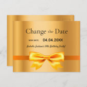 Verjaardagsfeest goud wijzigen van de datum briefkaart (Voorkant / Achterkant)