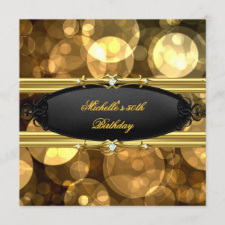 Verjaardagsfeest Goud Zwart Diamant Kaart