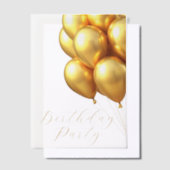 Verjaardagsfeest gouden ballonnen vellum uitnodigingen (Offset)