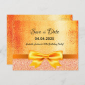 Verjaardagsfeest gouden boog save the date briefkaart (Voorkant / Achterkant)