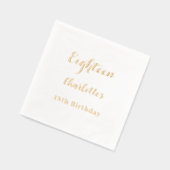 Verjaardagsfeest gouden folie scriptnaam folie servetten (Links)