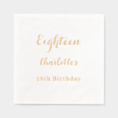 Verjaardagsfeest gouden folie scriptnaam folie servetten (Voorkant)