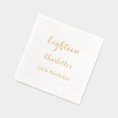 Verjaardagsfeest gouden folie scriptnaam servetten (Links)