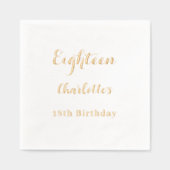 Verjaardagsfeest gouden folie scriptnaam servetten (Voorkant)