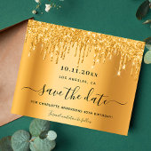 Verjaardagsfeest gouden glitterdruppels save the d flyer