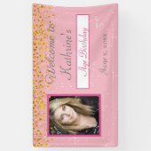 Verjaardagsfeest Gouden Glitters, Glitters Spandoek (Verticaal)