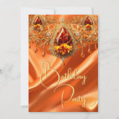 Verjaardagsfeest Gouden Zijde Sinaasappels juweel Kaart (Voorkant)