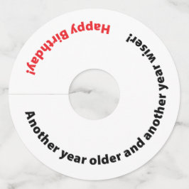 Verjaardagsfeest grappig nog een jaar oudere mijlp wijnglaslabel