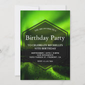 Verjaardagsfeest Green Aurora Northern Lights Kaart (Voorkant)
