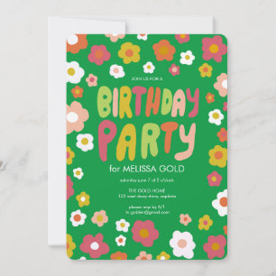 VERJAARDAGSFEEST Groovy Daisies Bloemstuk AANGEPAS Kaart