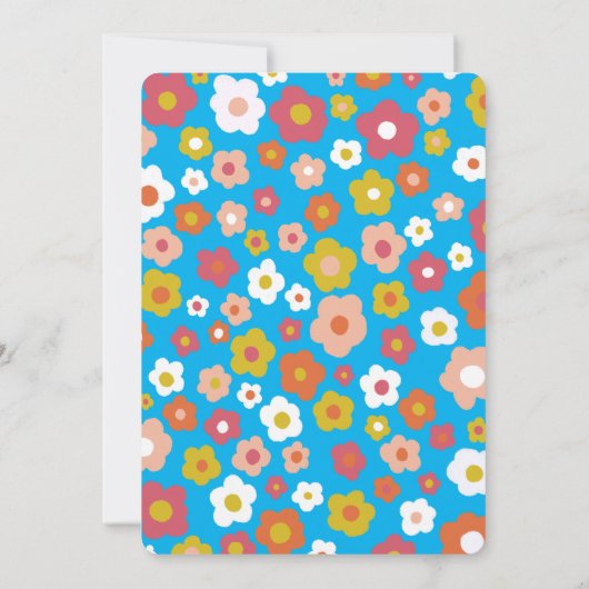 VERJAARDAGSFEEST Groovy Daisies Floral CUSTOM Kaart (Achterkant)