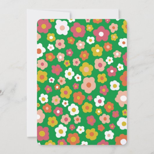 VERJAARDAGSFEEST Groovy Daisies Floral CUSTOM Kaart (Achterkant)