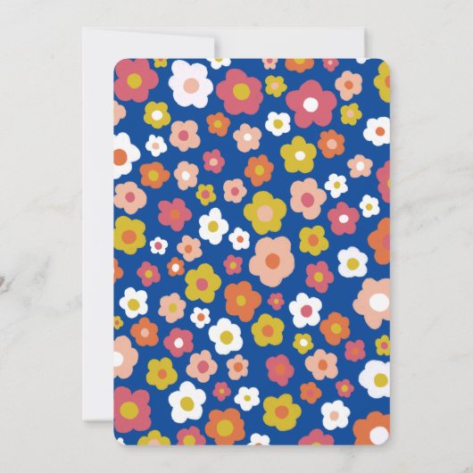 VERJAARDAGSFEEST Groovy Daisies Floral CUSTOM Kaart (Achterkant)