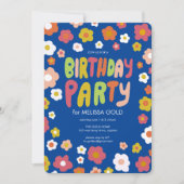 VERJAARDAGSFEEST Groovy Daisies Floral CUSTOM Kaart (Voorkant)