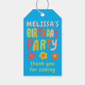 VERJAARDAGSFEEST Groovy Handbeletterd KLEURRIJKE C Cadeaulabel (Voorkant)