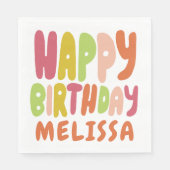 VERJAARDAGSFEEST Groovy KLEURRIJKE CUSTOM Servet (Voorkant)