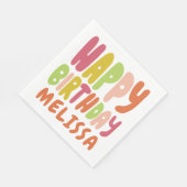 VERJAARDAGSFEEST Groovy KLEURRIJKE CUSTOM Servet (Hoek)