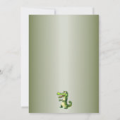 Verjaardagsfeest Happy Schattige Wild Crocodile Oe Kaart (Achterkant)