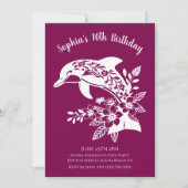Verjaardagsfeest-Hawaiaanse Dolfijn Tropische Bloe Kaart (Voorkant)