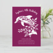 Verjaardagsfeest-Hawaiaanse Dolfijn Tropische Bloe Kaart (Staand voorkant)